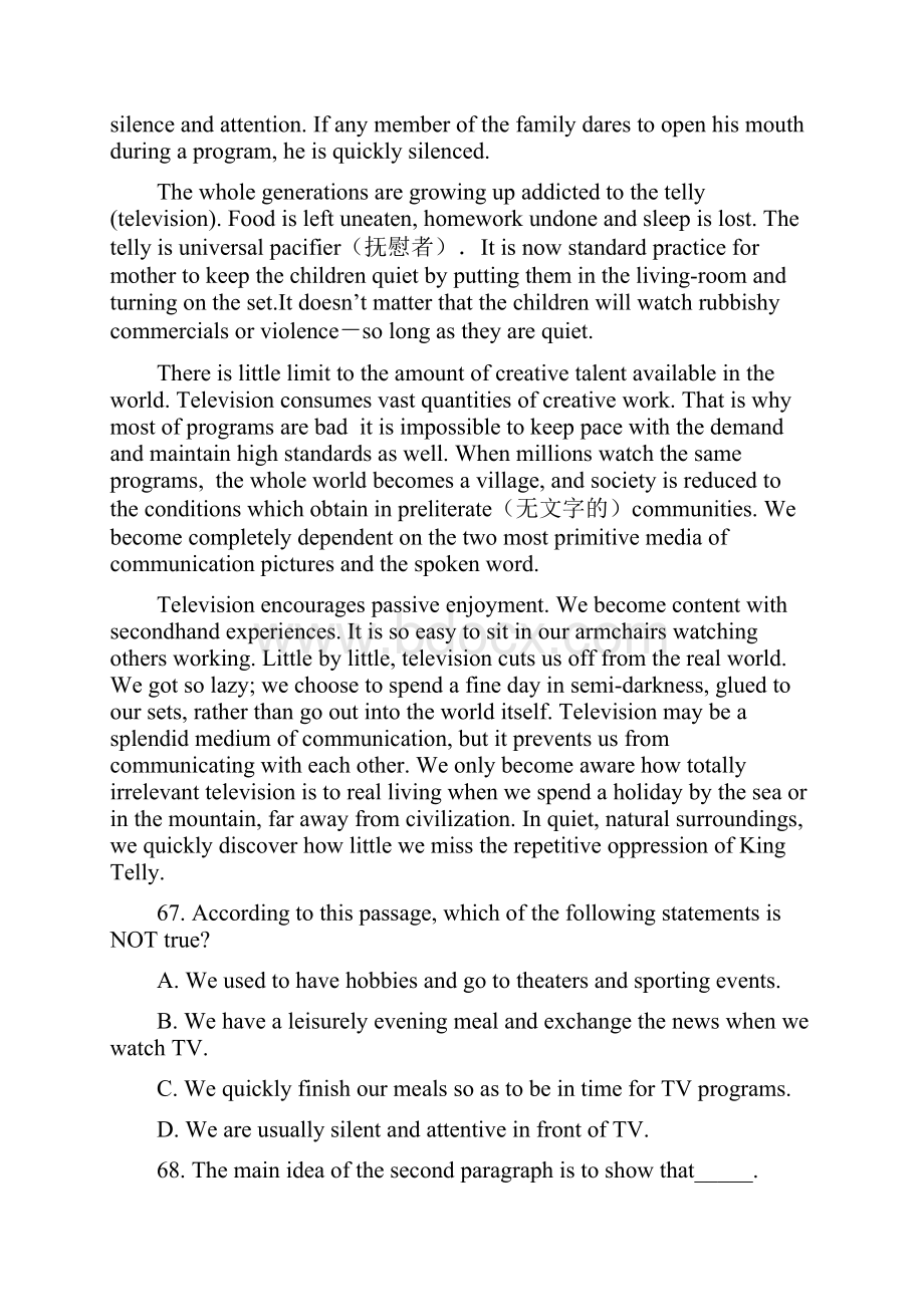 福建省四地六校联考届高三第二次月考 英语2.docx_第2页