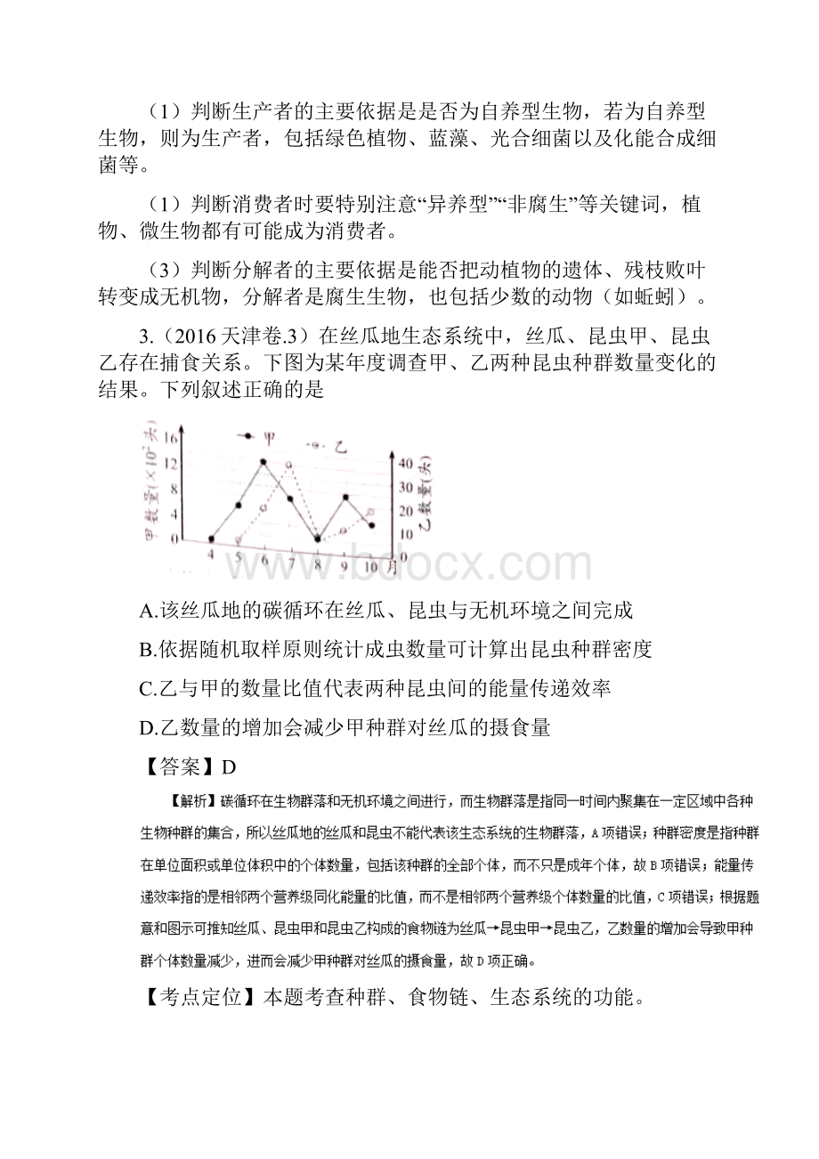 三年高考生物真题分项版解析专题14 生态系统和生态环境的保护.docx_第2页