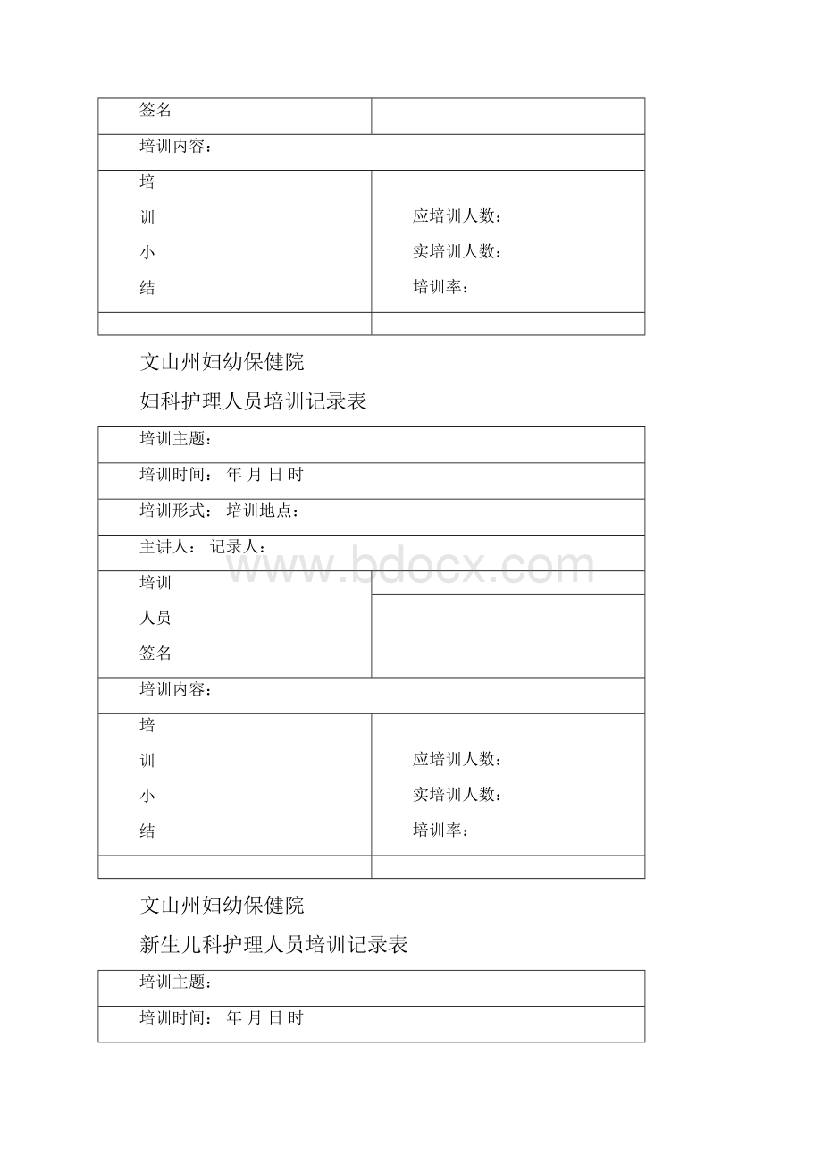 各科室护理人员培训记录表完整优秀版.docx_第2页