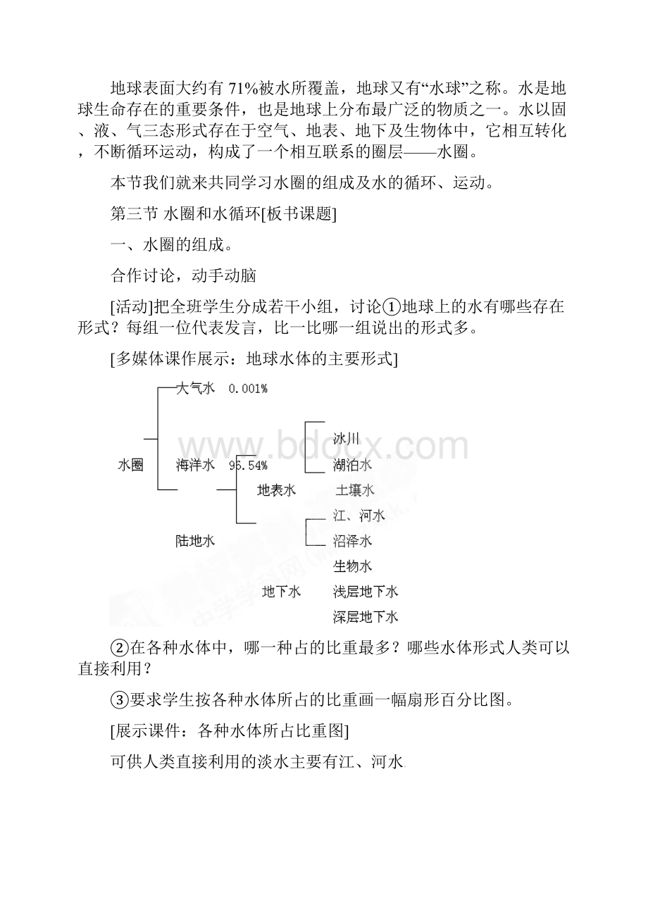 鲁教版地理必修1水圈与水循环word教案Word文档格式.docx_第2页