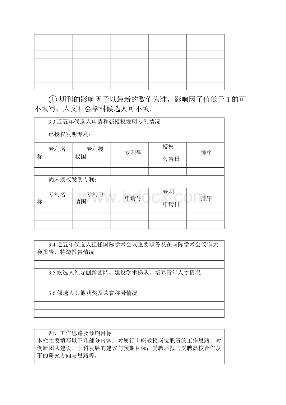 长江学者讲座教授候选人推荐表模板Word文档下载推荐.docx_第3页