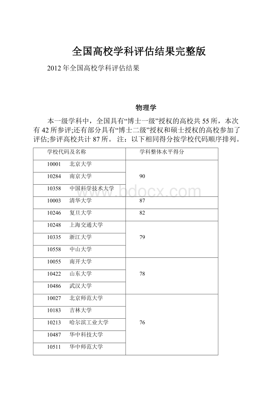 全国高校学科评估结果完整版.docx