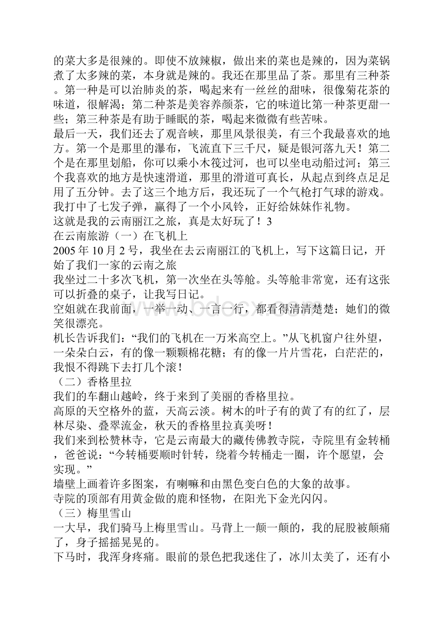 关于云南旅游的作文600字.docx_第2页