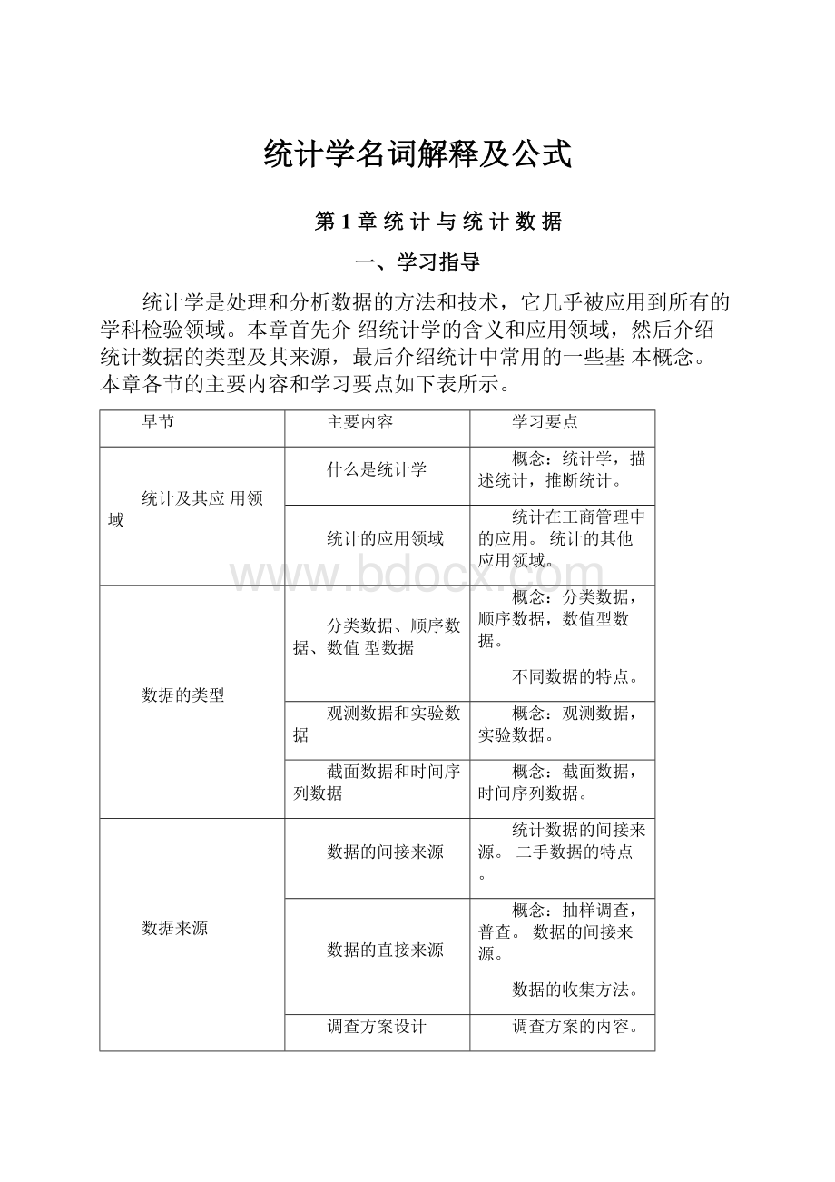 统计学名词解释及公式Word下载.docx