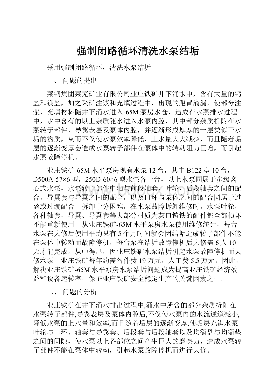 强制闭路循环清洗水泵结垢.docx