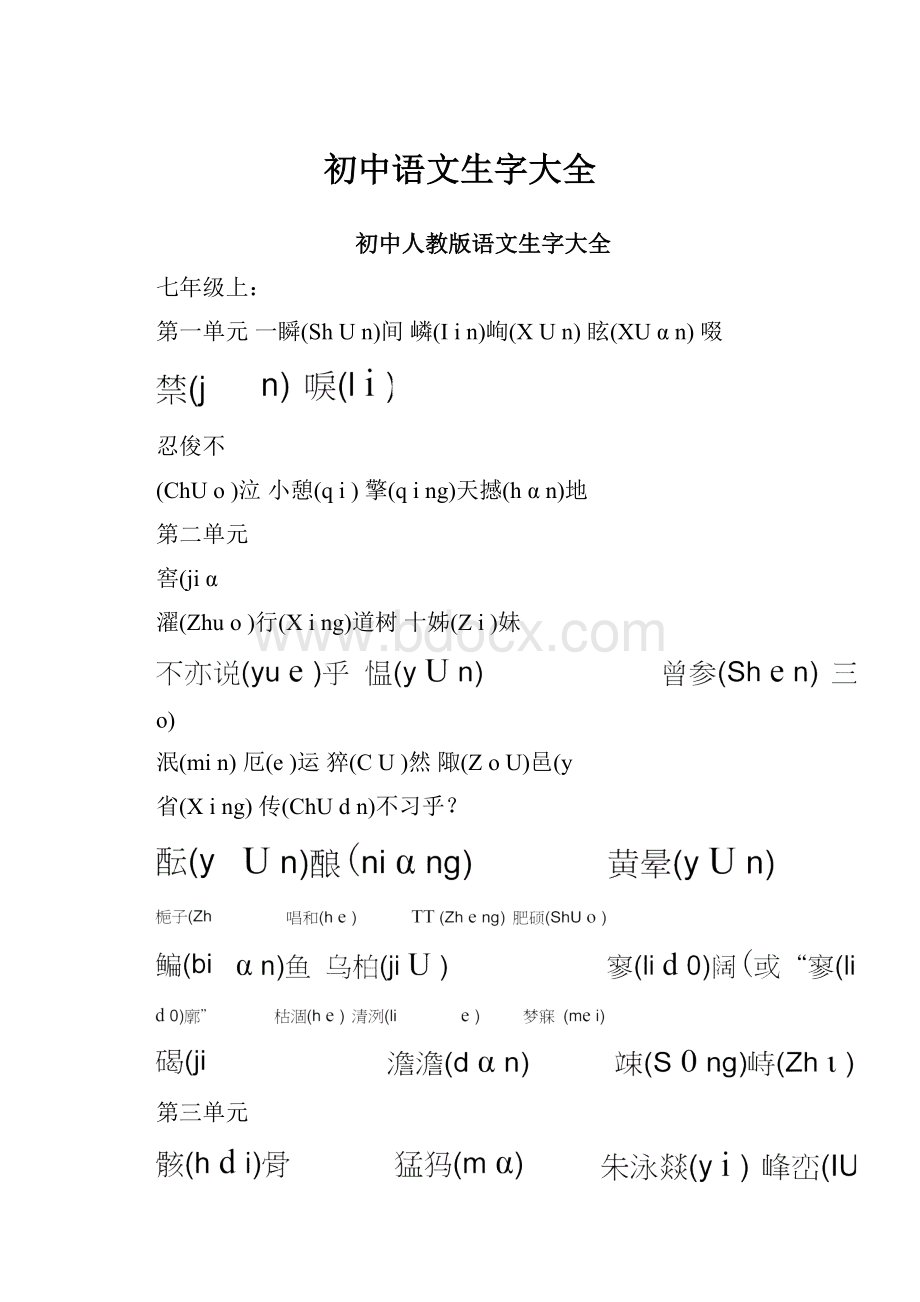 初中语文生字大全Word文档格式.docx