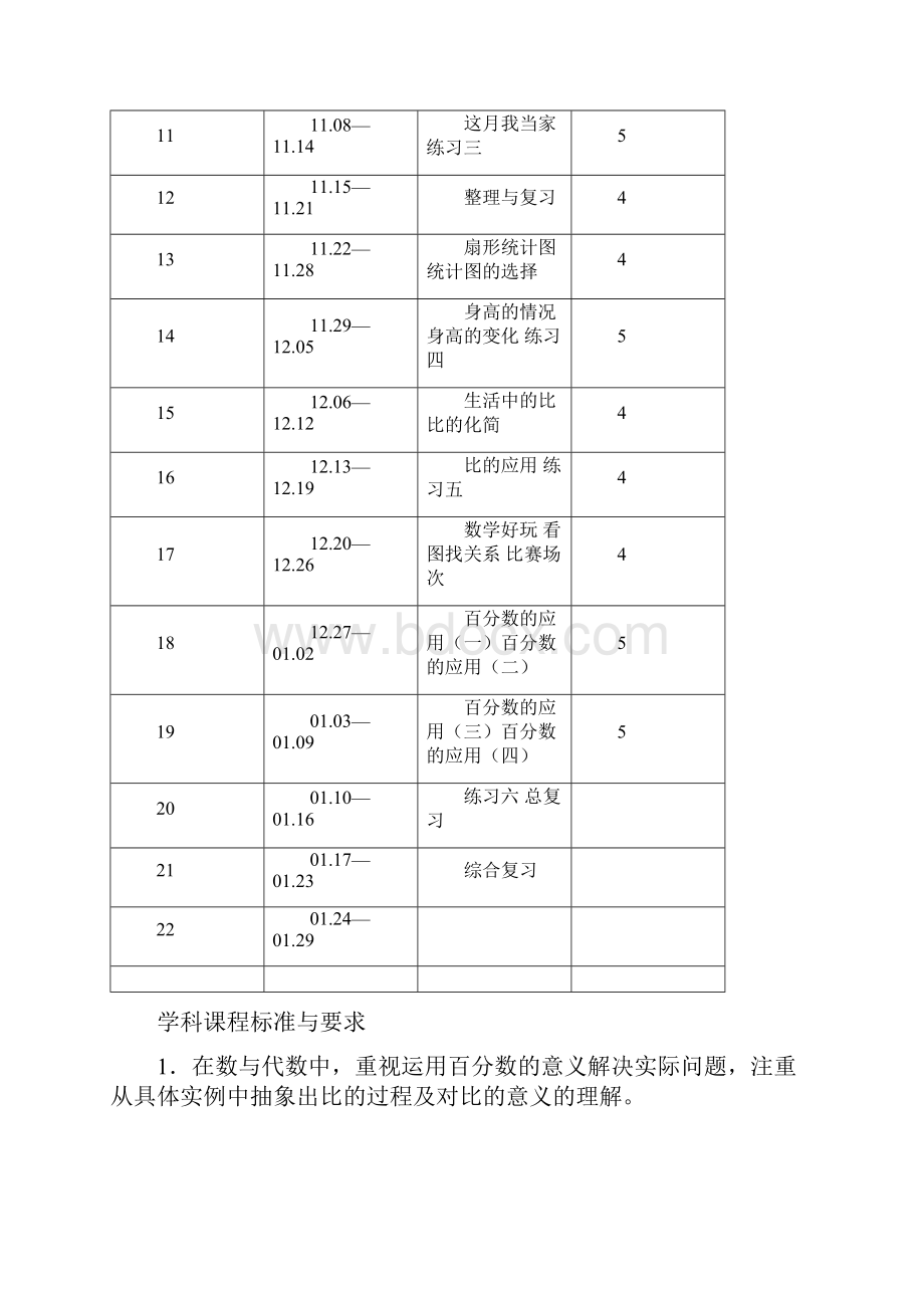 新北师大版六年级数学上册全册教案第一学期全套教学设计含学科计划与进度表Word文件下载.docx_第2页