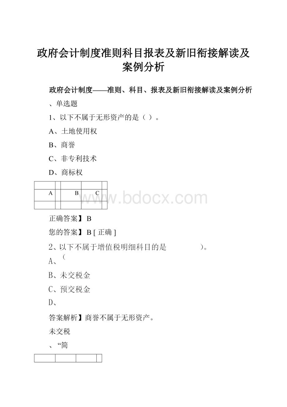 政府会计制度准则科目报表及新旧衔接解读及案例分析.docx_第1页