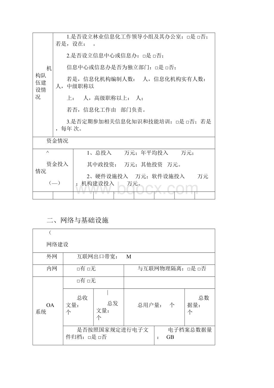 信息化发展水平统计表Word文档下载推荐.docx_第2页