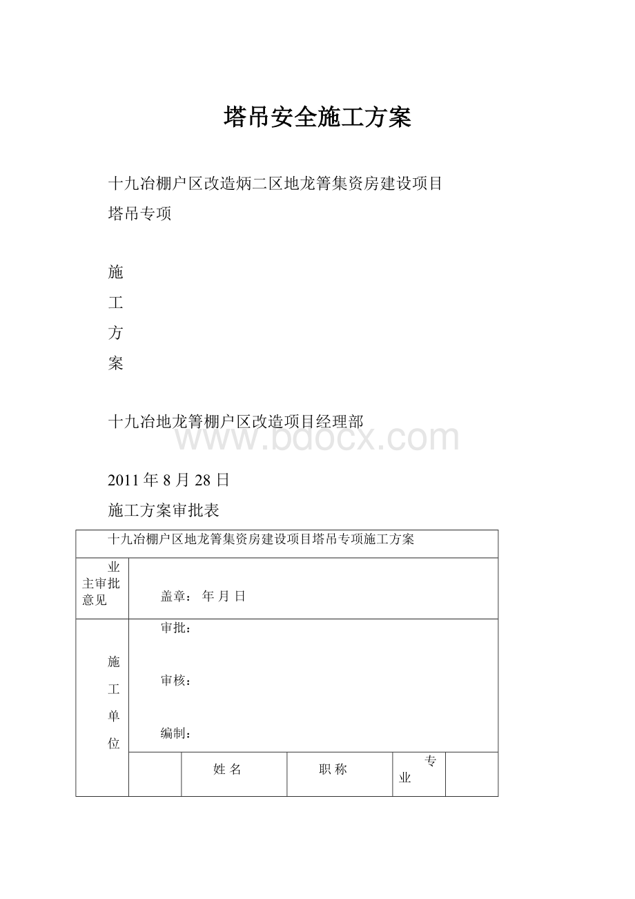 塔吊安全施工方案.docx_第1页