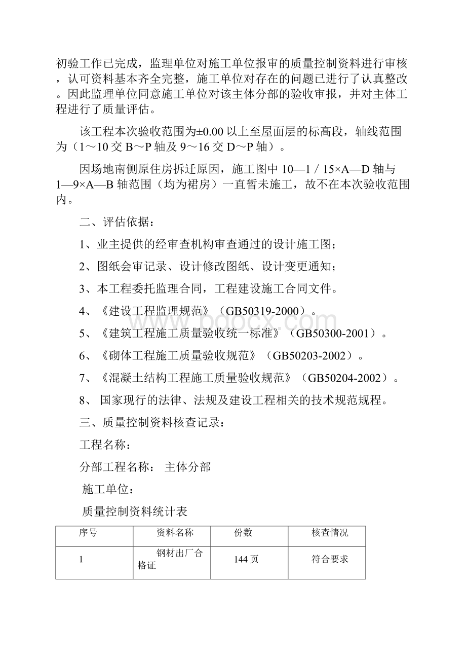 主体验收监理单位评估报告.docx_第2页