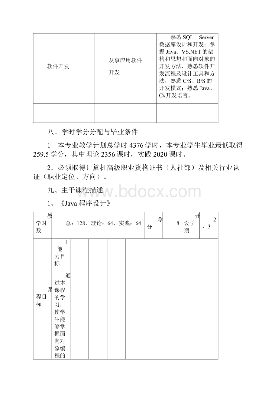 五年制高职计算机应用技术专业人才培养方案.docx_第3页