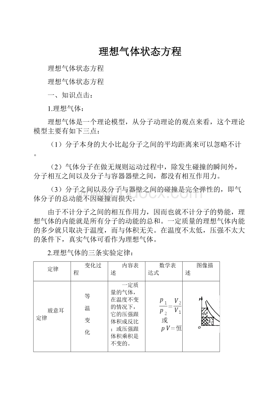 理想气体状态方程Word下载.docx