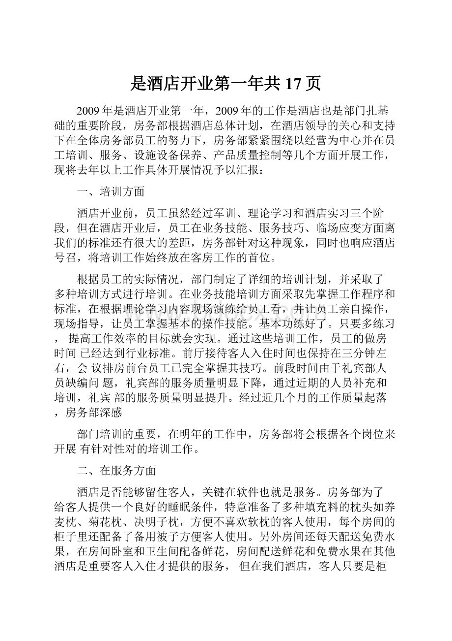 是酒店开业第一年共17页.docx_第1页