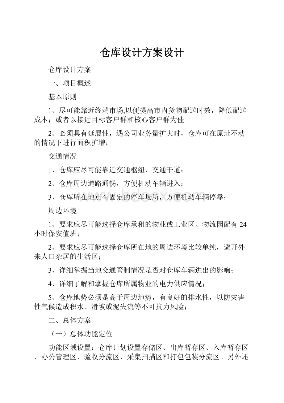 仓库设计方案设计.docx