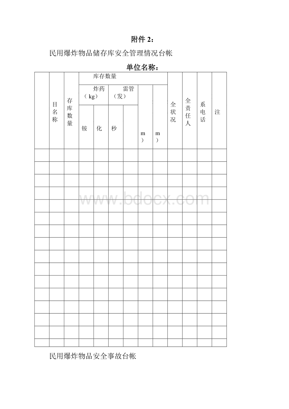 民用爆炸物品台帐记录表.docx_第2页