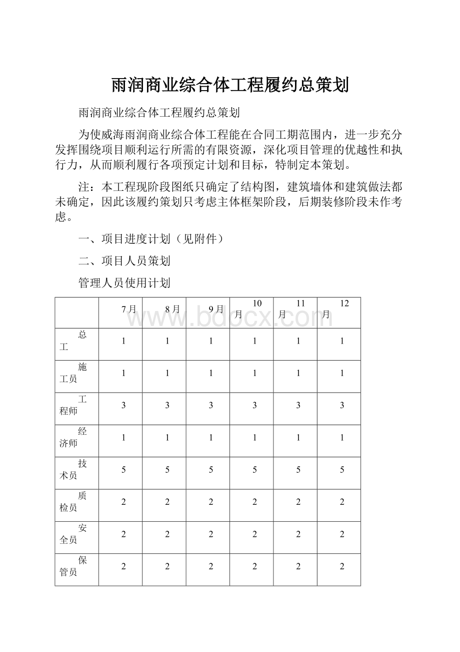 雨润商业综合体工程履约总策划.docx