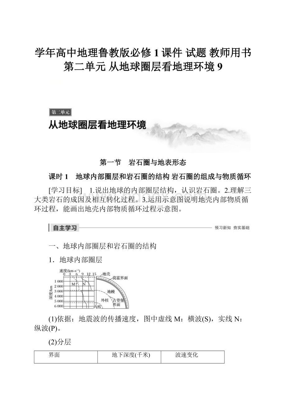 学年高中地理鲁教版必修1课件 试题 教师用书第二单元 从地球圈层看地理环境 9.docx_第1页