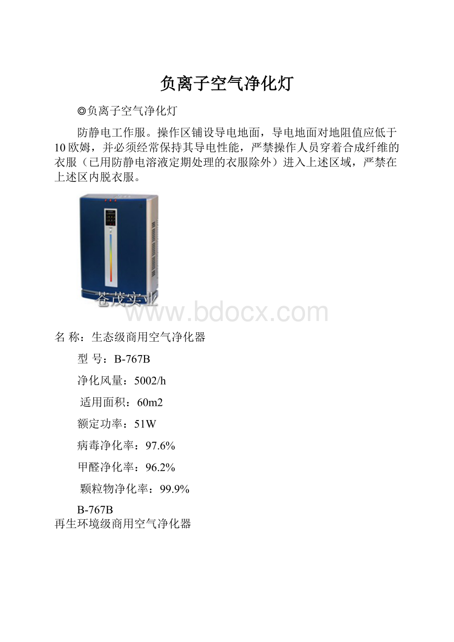 负离子空气净化灯Word格式文档下载.docx