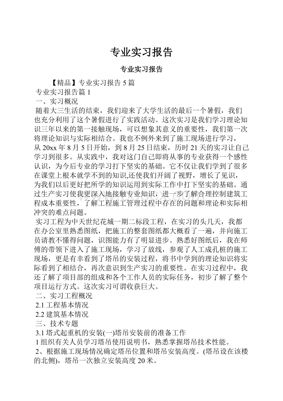 专业实习报告Word格式.docx_第1页