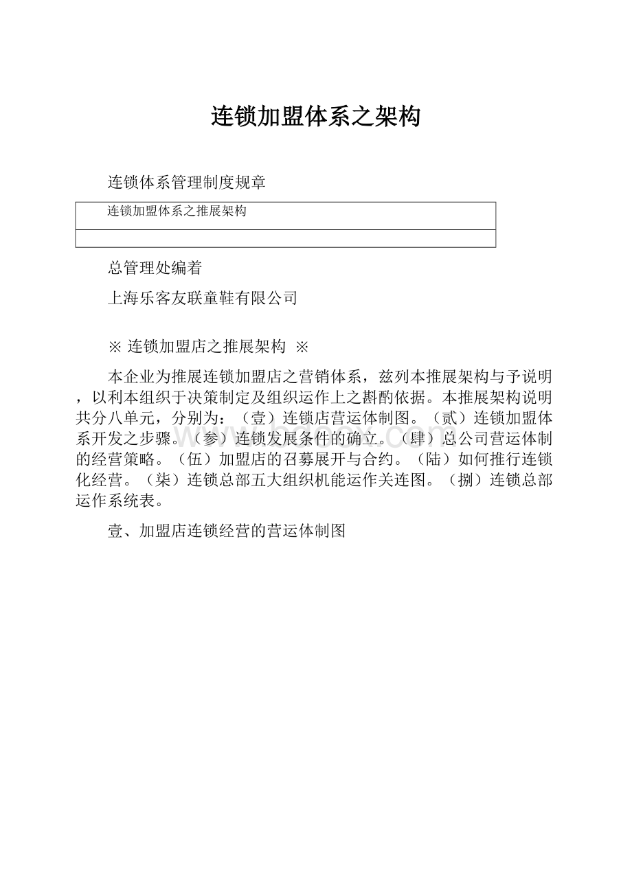 连锁加盟体系之架构Word格式文档下载.docx_第1页