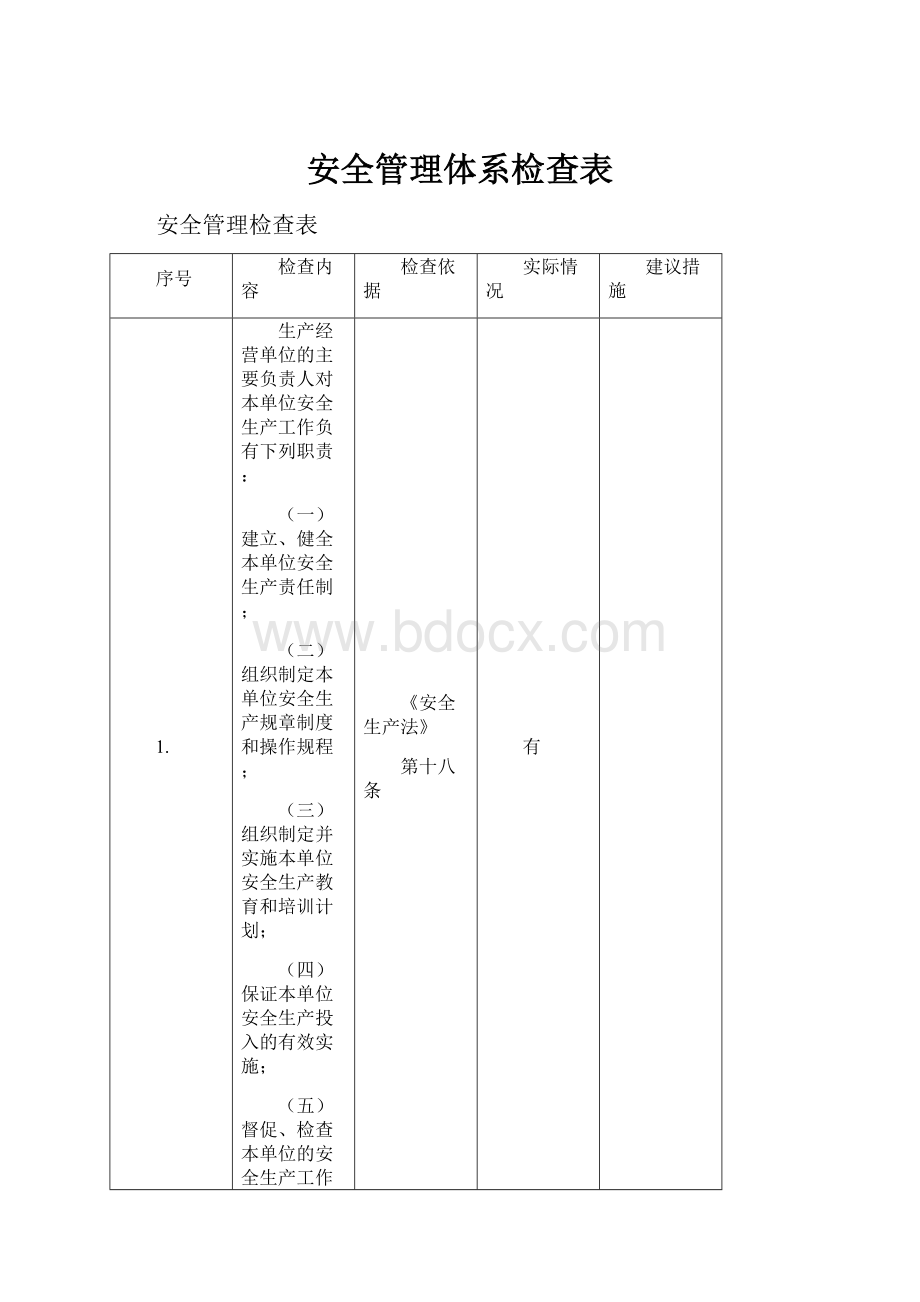 安全管理体系检查表.docx_第1页