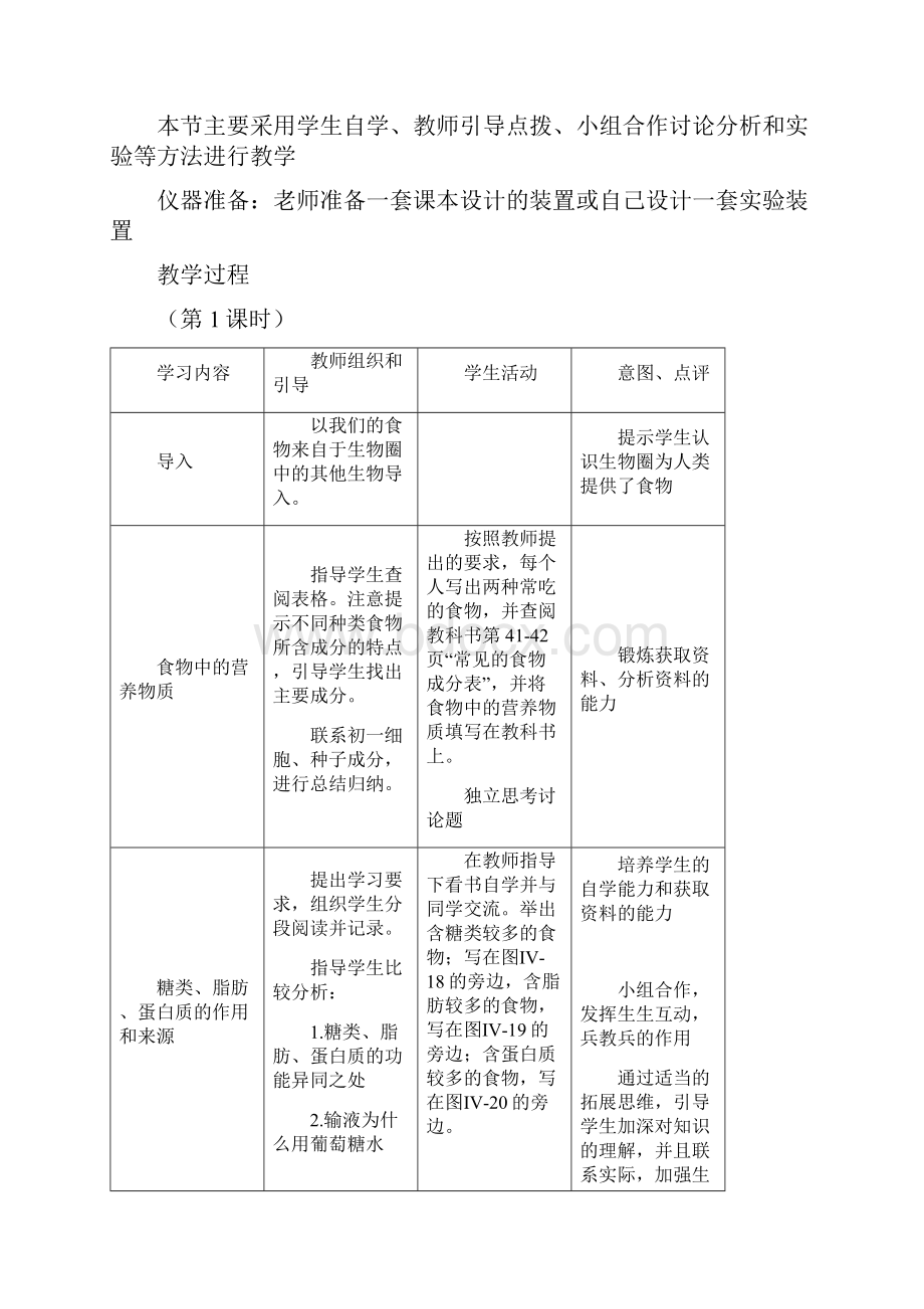 6483人教版初中生物第二章人体的营养教案.docx_第2页