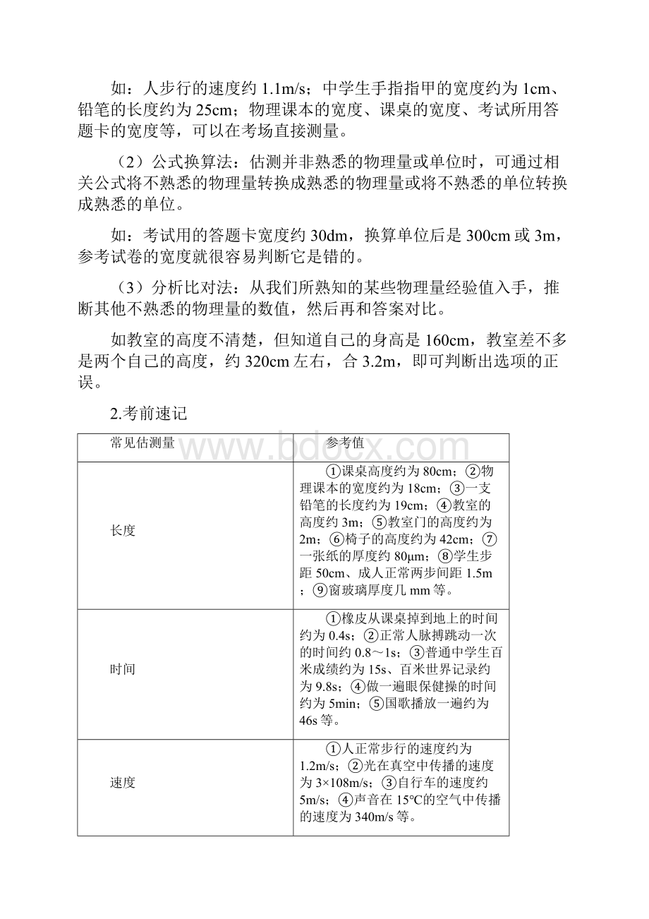 中考物理试题分类命题备考方略专题01 估测题解析版.docx_第2页