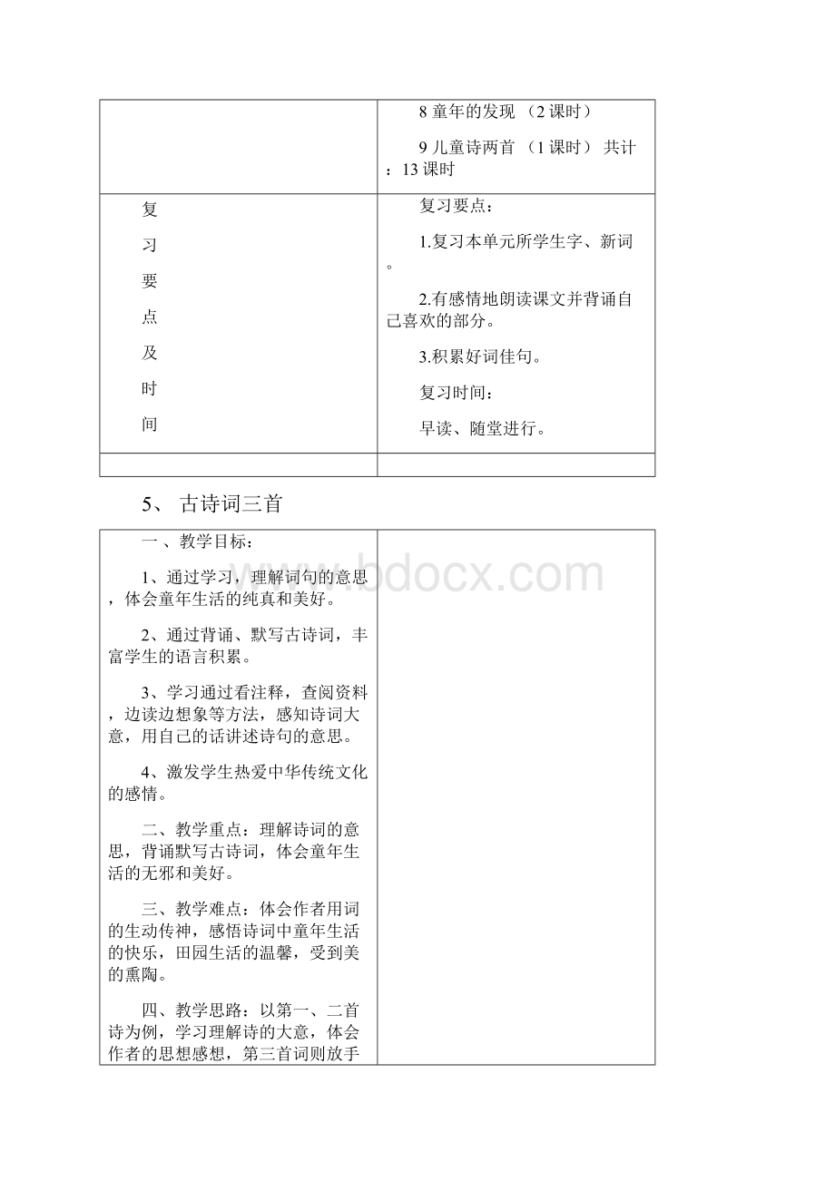 学年五下语文第二单元教案表格式.docx_第2页