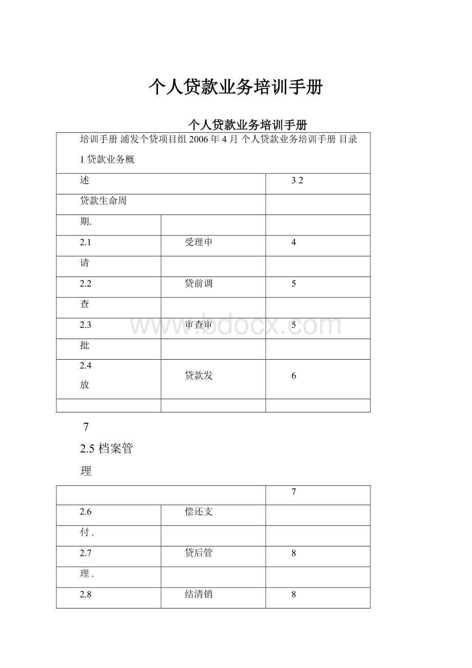 个人贷款业务培训手册Word格式.docx