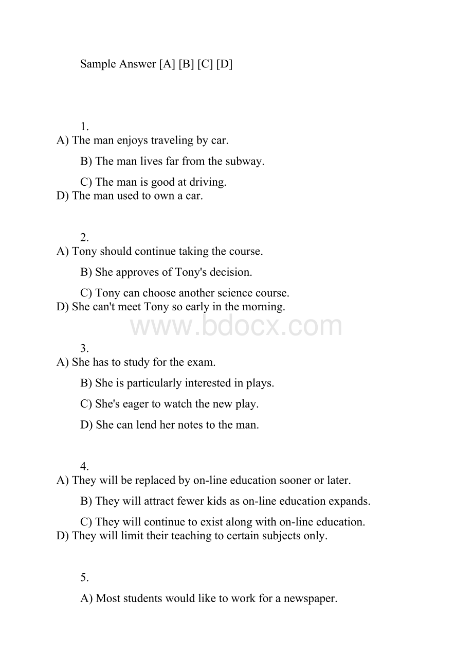 大学英语四级考试试题及参考答案.docx_第2页