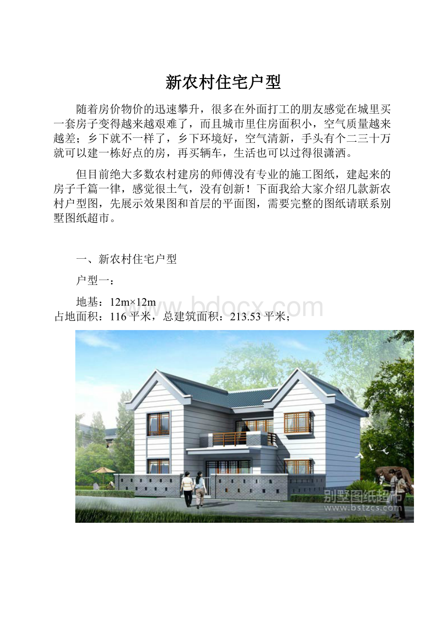 新农村住宅户型Word文件下载.docx