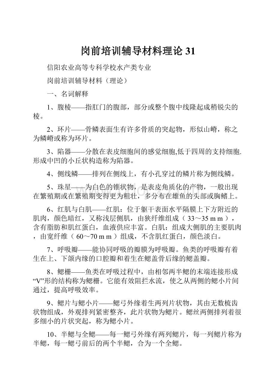 岗前培训辅导材料理论31.docx_第1页