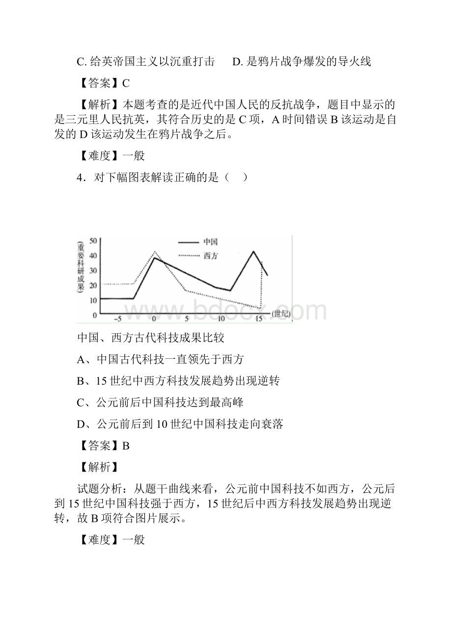 原创届高三上学期历史开学测试题分类之图表选择题.docx_第3页