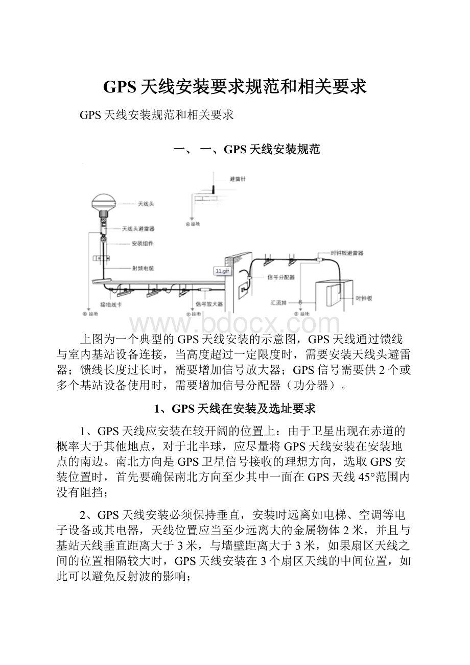 GPS天线安装要求规范和相关要求.docx