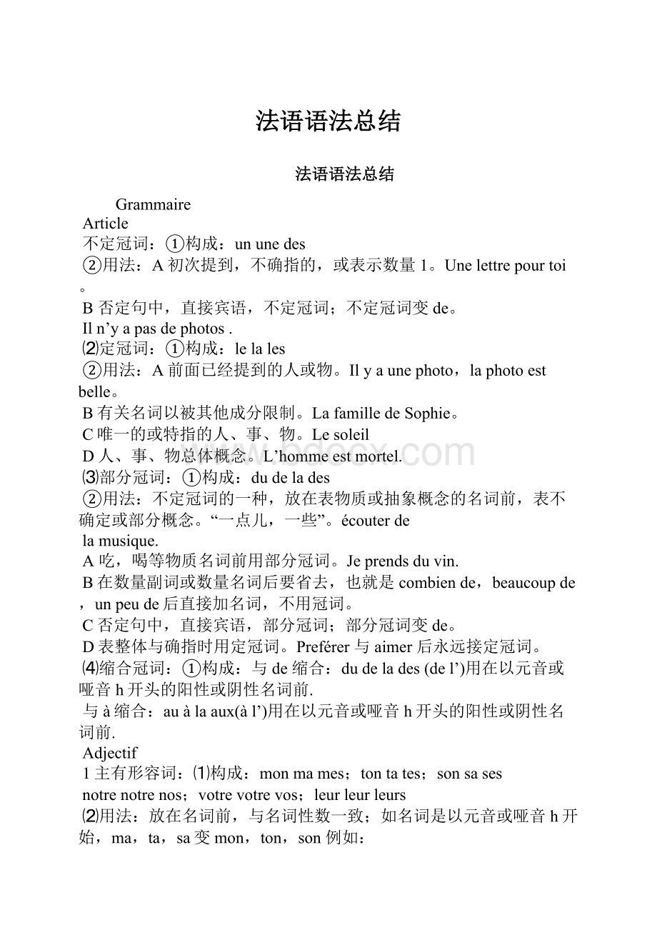 法语语法总结Word格式.docx_第1页