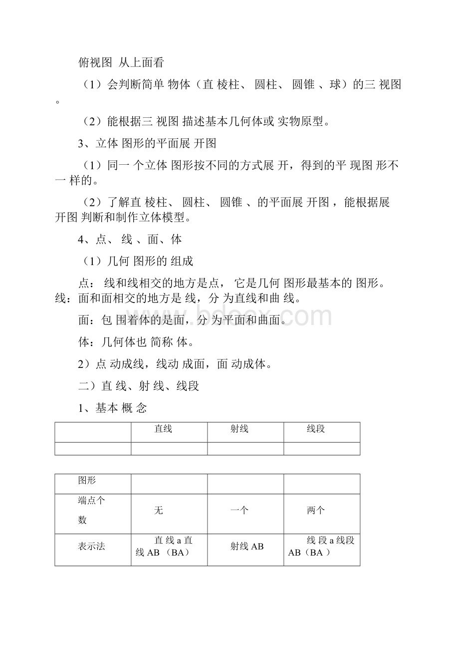 最新人教版七年级数学上册《图形的初步认识总复习》教学设计精品教案.docx_第2页