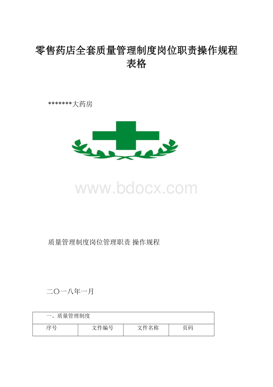 零售药店全套质量管理制度岗位职责操作规程表格.docx