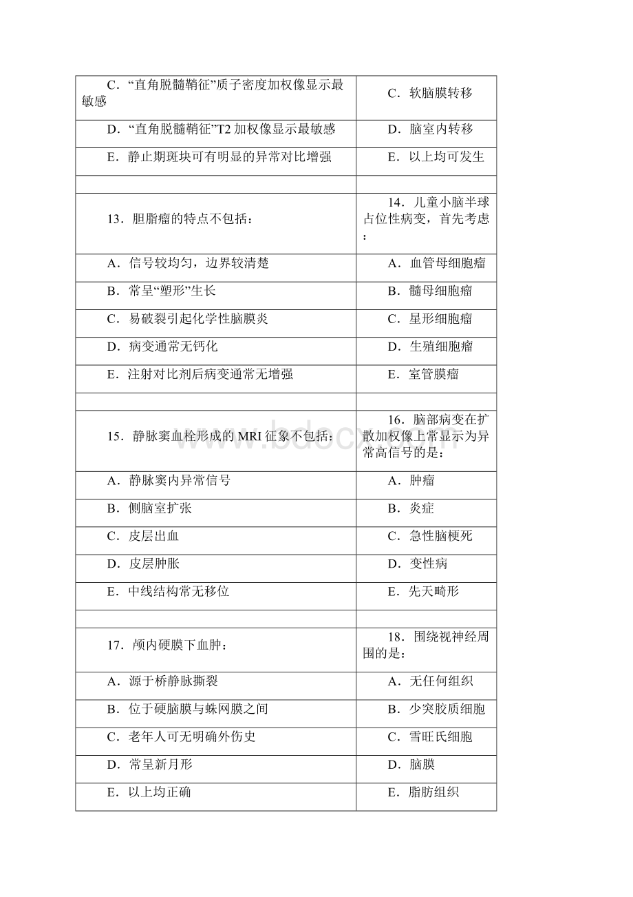 MR医师上岗证考试复习题300道及答案2.docx_第3页