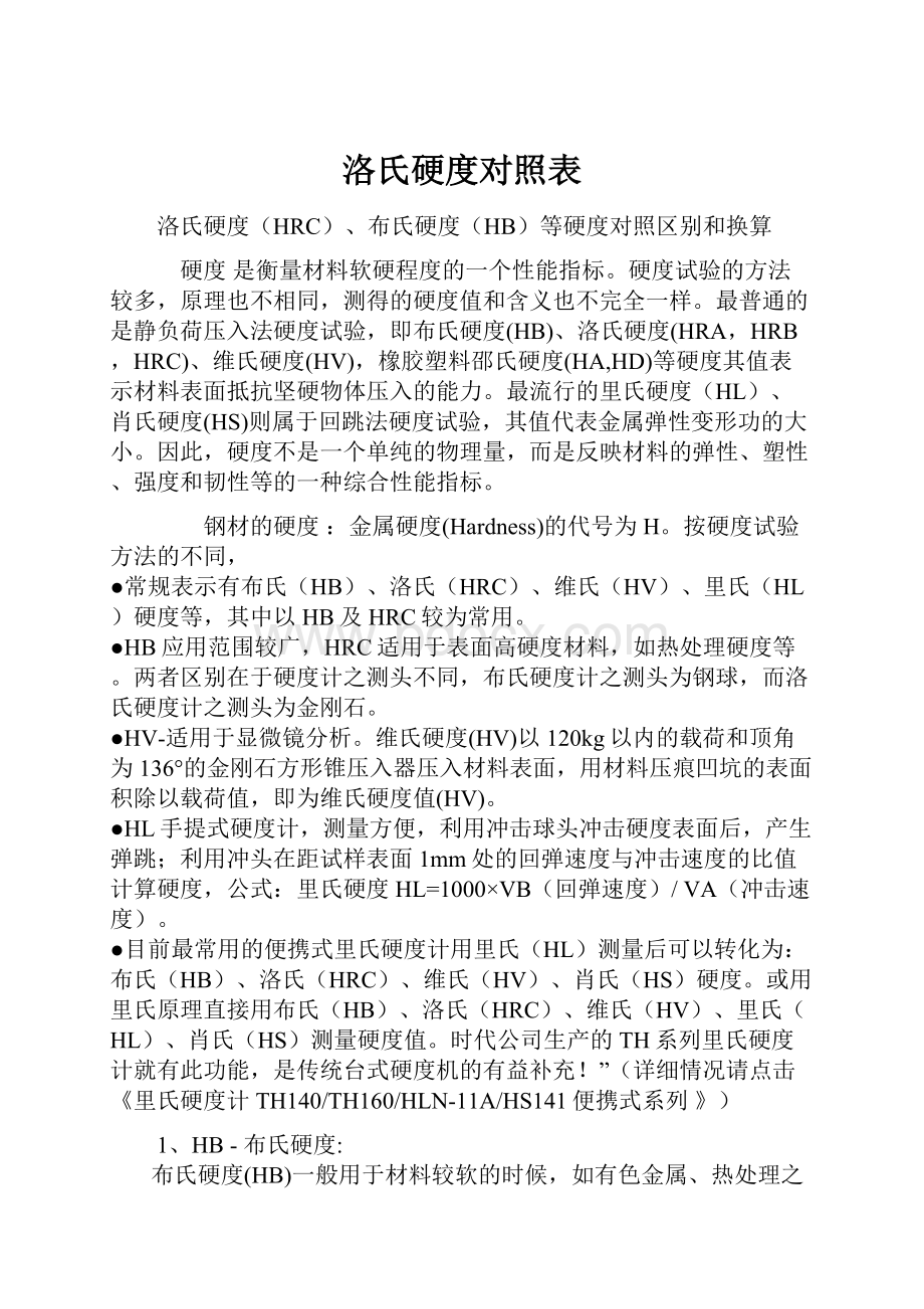 洛氏硬度对照表.docx