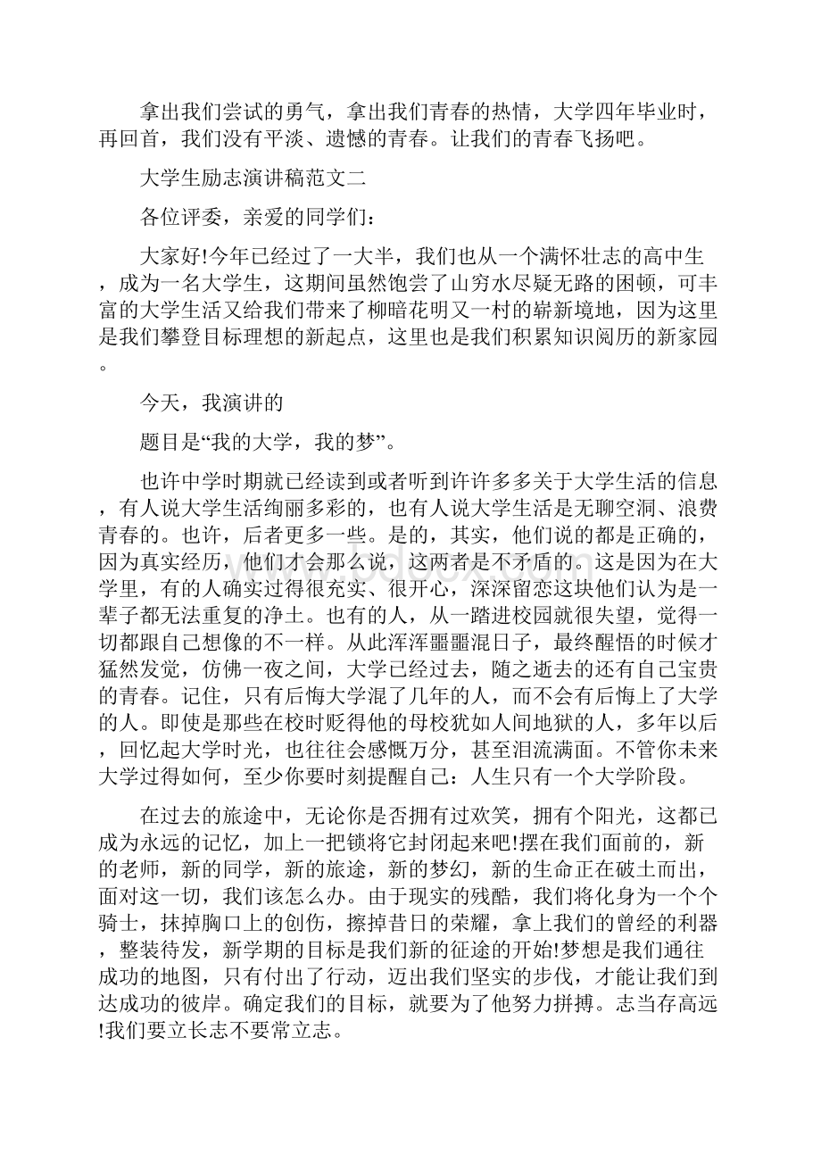 大学生励志演讲稿范文600字左右.docx_第3页