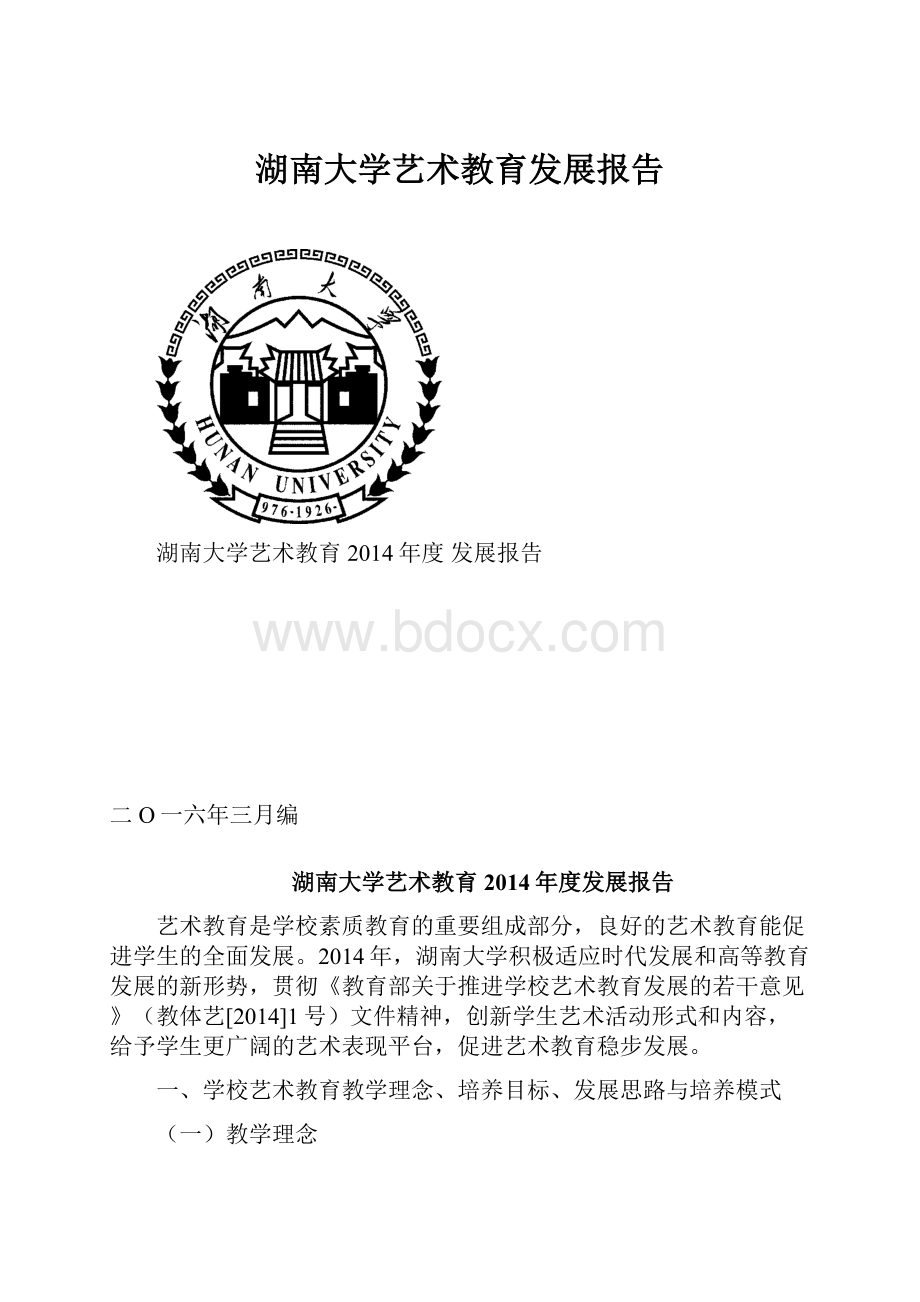 湖南大学艺术教育发展报告.docx