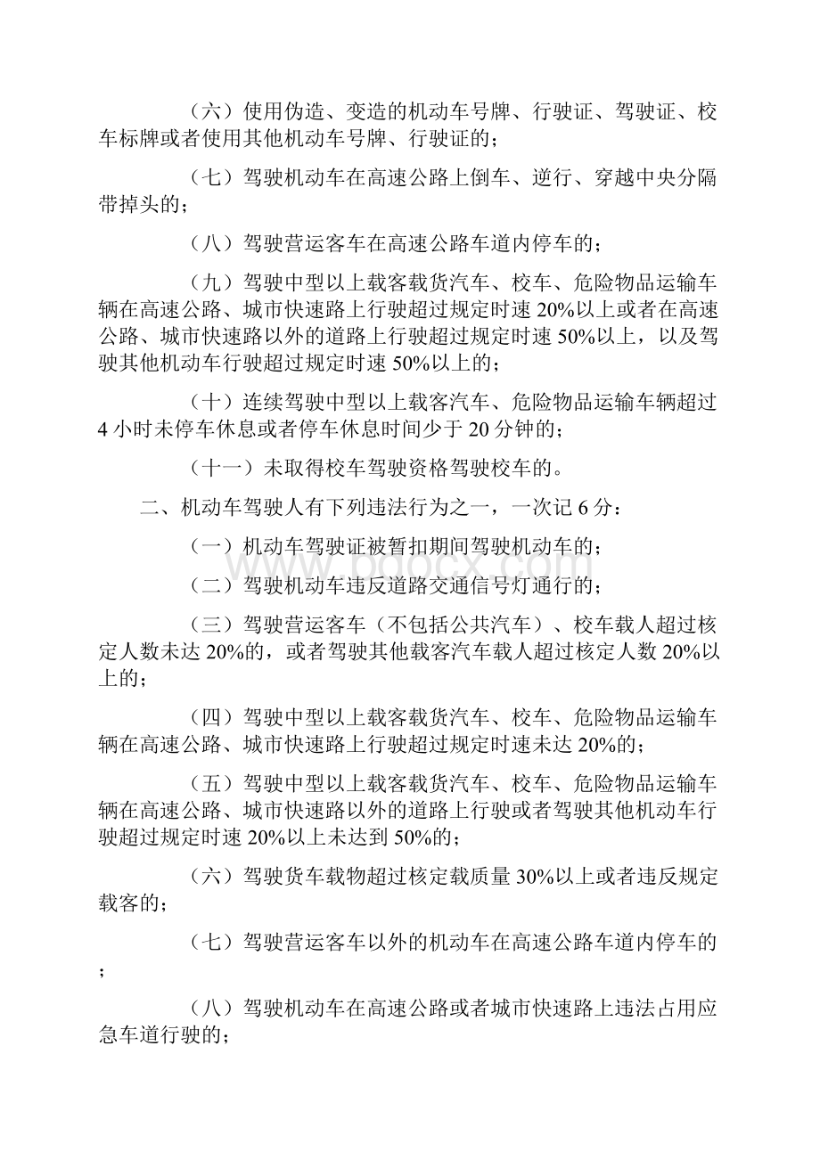 最新交通法规扣分细则.docx_第2页