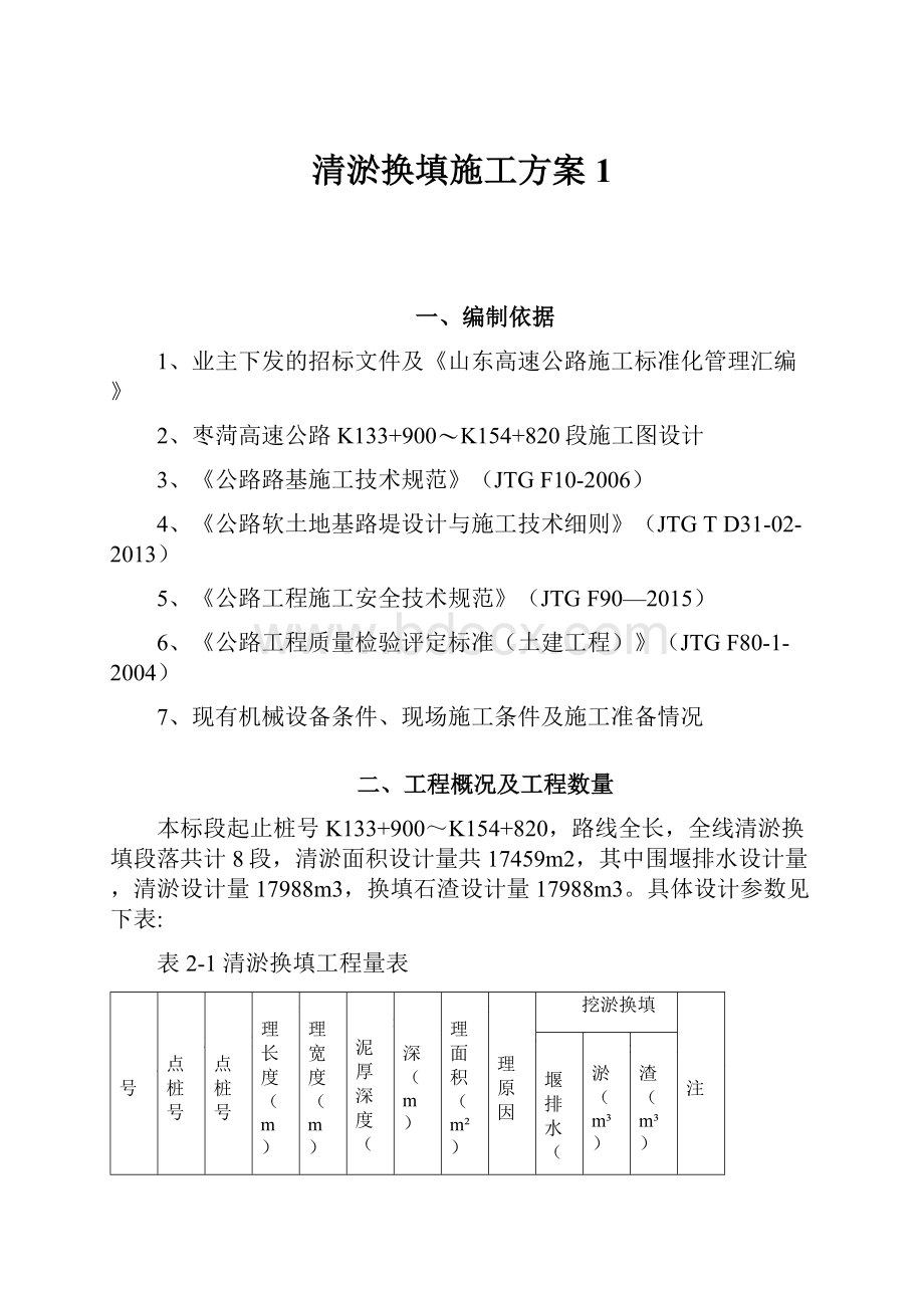 清淤换填施工方案 1Word文档格式.docx