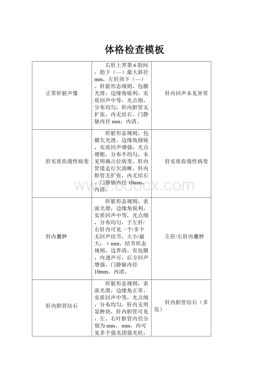 体格检查模板Word文件下载.docx_第1页