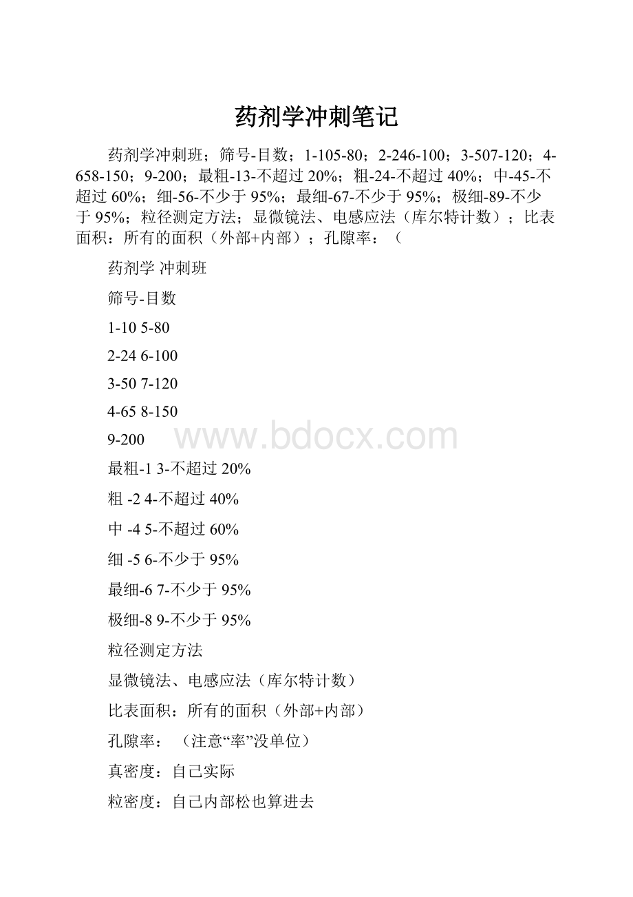 药剂学冲刺笔记Word文件下载.docx_第1页