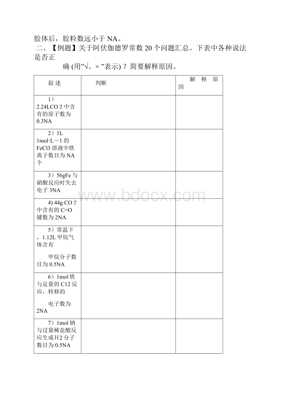 高三化学阿伏伽德罗常数的计算复习专题精编版.docx_第2页