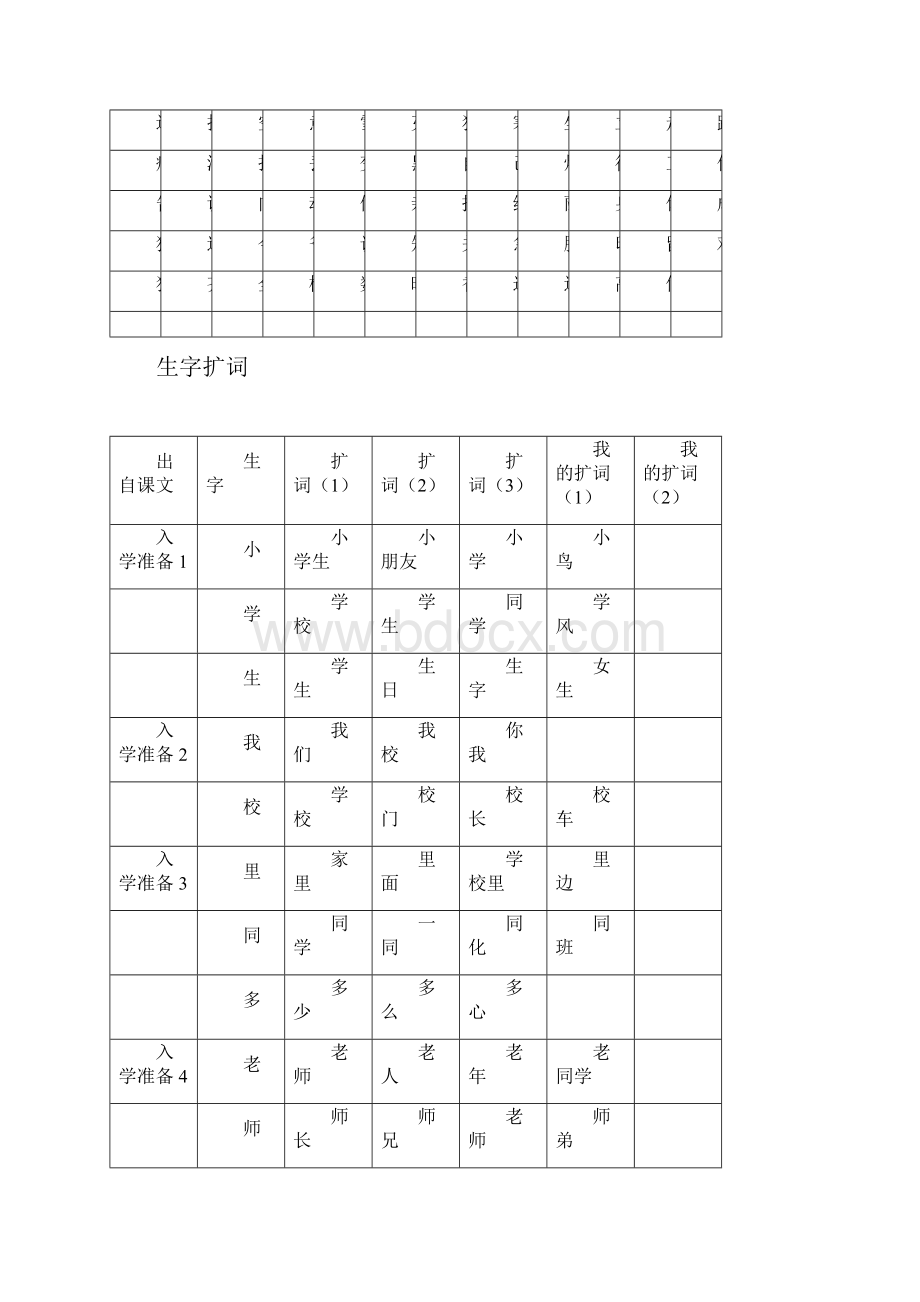 上海一年级语文生字表和组词表.docx_第2页