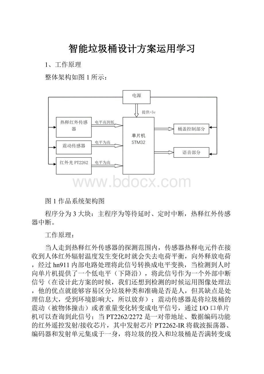 智能垃圾桶设计方案运用学习.docx