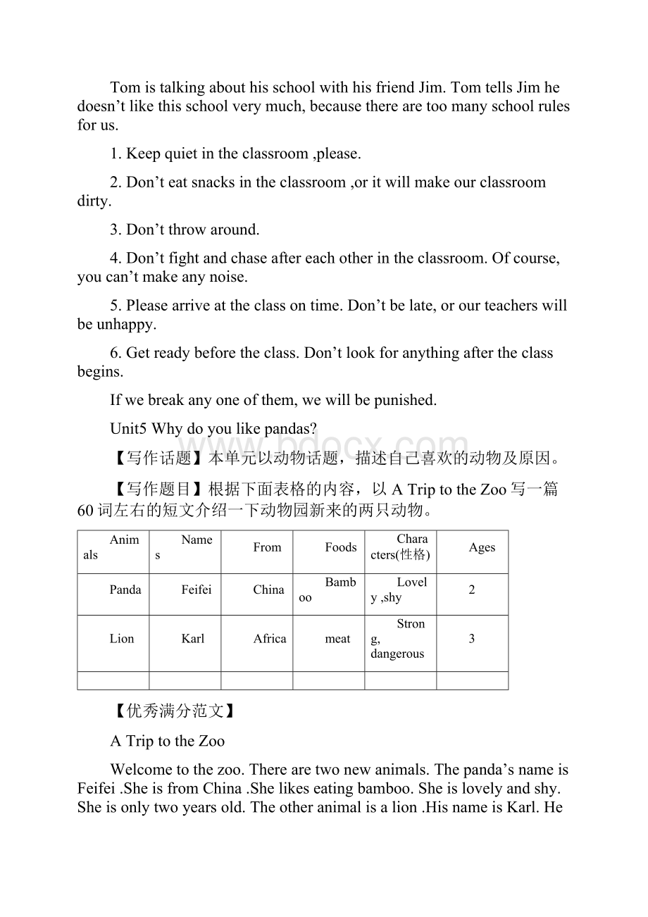 新人教版初中英语七年级下册英语各单元话题作文汇总.docx_第3页